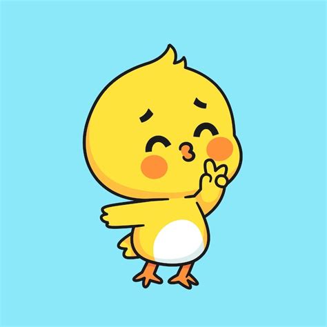 Vector De Dibujos Animados Feliz Lindo Pato Amarillo Vector Premium