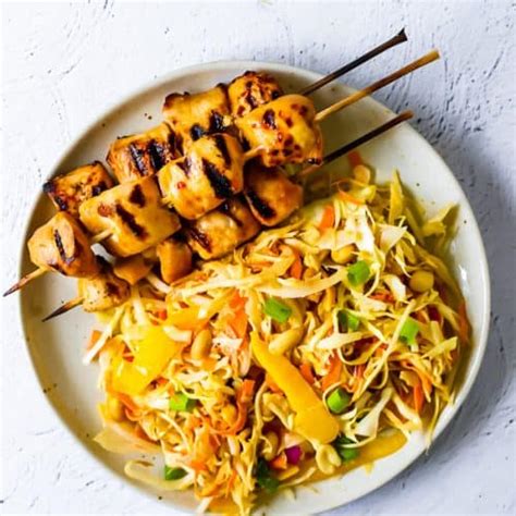 Chicken Satay Salad Peanut Ginger Sauce Sweetpeasandsaffron