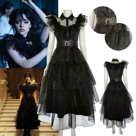 Addams Disfraz De Cosplay Para Ni Os Y Adultos Vestido De Graduaci N