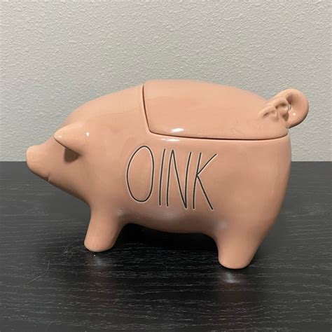 Rae Dunn Kitchen New Rae Dunn Oink Pastel Pink Pig Cookie Jar