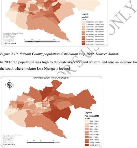 11. Nairobi County population distribution map 2019. Source; Author ...