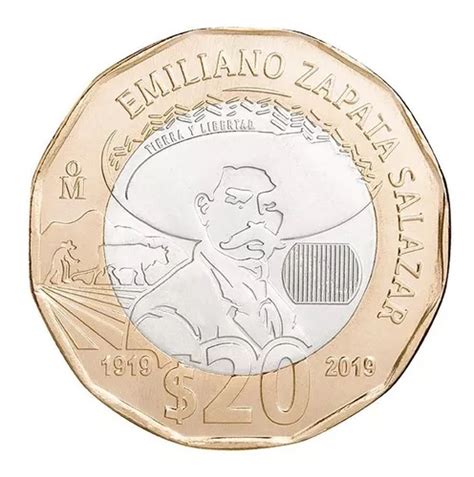 Moneda De 20 Pesos Conmemorativa De Emiliano Zapata Salazar MercadoLibre