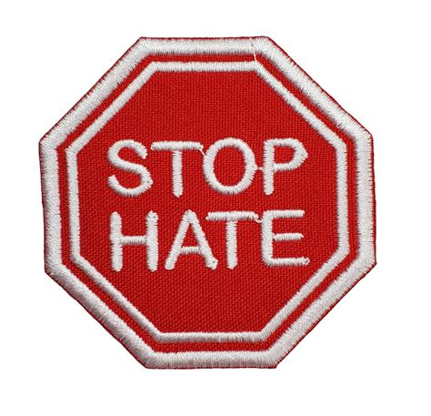 Stop Hate Stop Sign Embroidered Iron On Sew On Patch Etsy