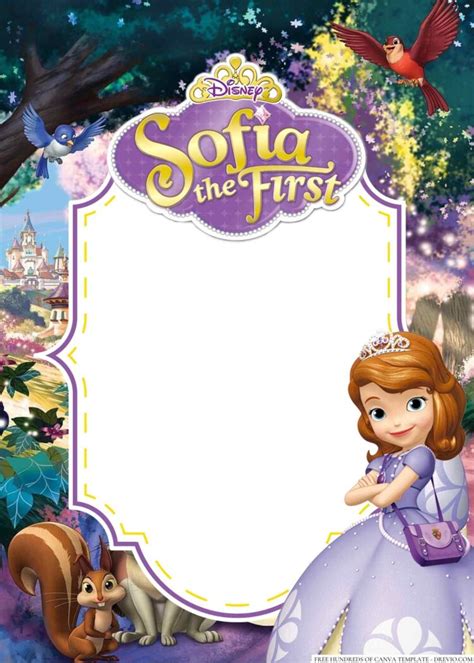 Sofia The First Canva Birthday Invitation Templates