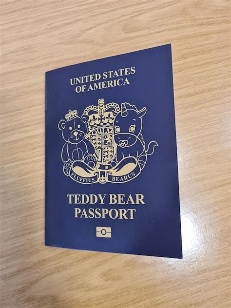 Teddy Bear Passport Usa Personalised Inc Photo Etsy Uk