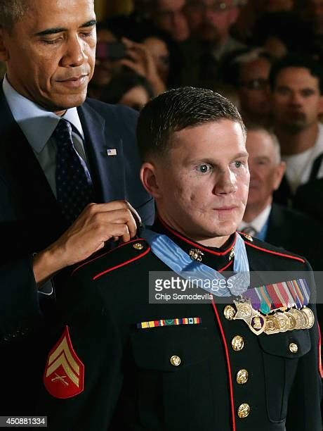 President Obama Awards Medal Of Honor To Marine William Kyle Carpenter Photos And Premium High