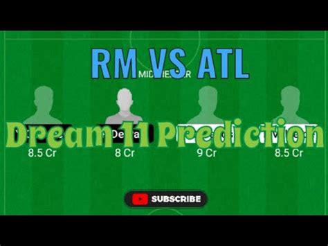 RM VS ATL Dream 11 Prediction ATL VS RM Dream 11 Team RM VS ATL