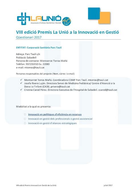 PDF VIII edició Premis La Unió a la Innovació en Gestió