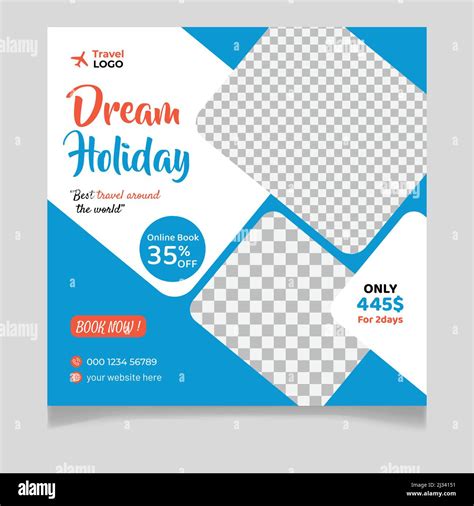 Dream Holiday Social Media Post Template Stock Vector Image And Art Alamy