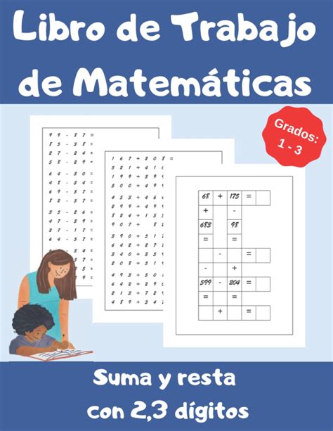 Buy Libro De Trabajo De Matemáticas Suma Y Resta Con 23 Dígitos Grados 1 3 100 Páginas De