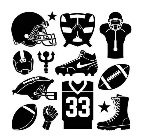 American Football Sports Equipment Vector Illustration Premium AI