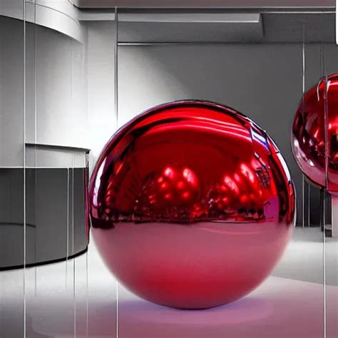 Chrome Spheres On A Red Cube By Peter Palombi Stable Diffusion OpenArt