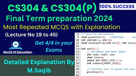 Cs304 Final Term Preparation 2024 Mcqs Cs304 Final Term Preparation