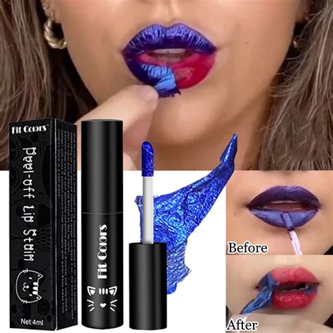 Batom Vermelho Brilho Labial Duradouro Cosmético Peel Off Lip Glaze