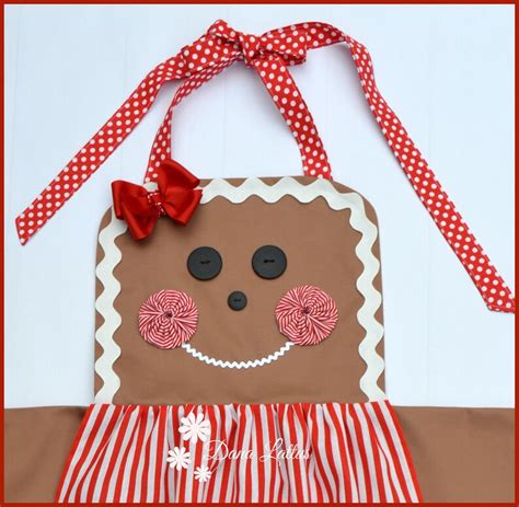 Womens Gingerbread Apron Mommy And Me Gingerbread Apron Christmas Apron Gingerbread Man