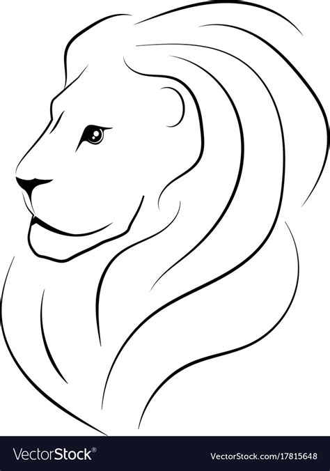 Cartoon Lion Head Outline