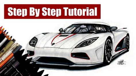 How To Draw A Realistic Car Koenigsegg Agera R Drawing Coloring