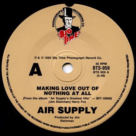 Air Supply - Making Love Out Of Nothing At All (1983, Vinyl) | Discogs