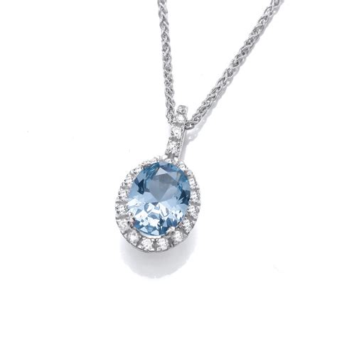 Just Sparkle Aquamarine Cubic Zirconia Pendant Without Chain