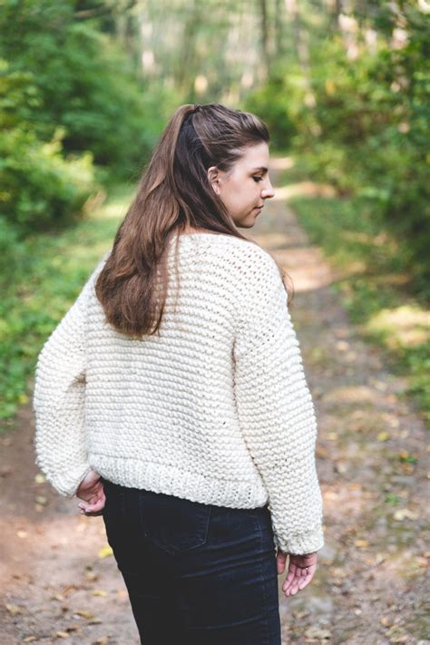 Beginner Knit Garter Stitch Sweater Free Pattern Sewrella