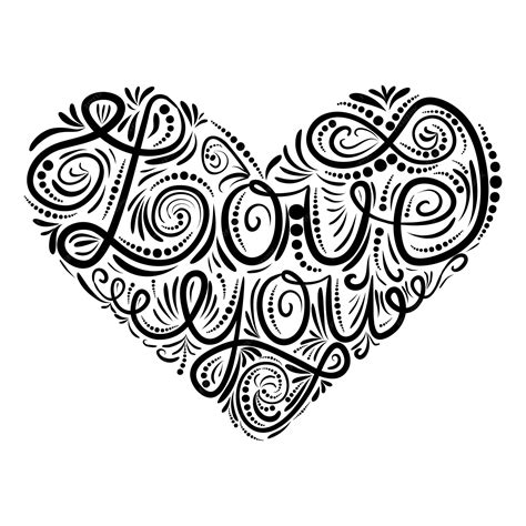 Premium Vector I Love You I Heart You Valentines Day Calligraphy