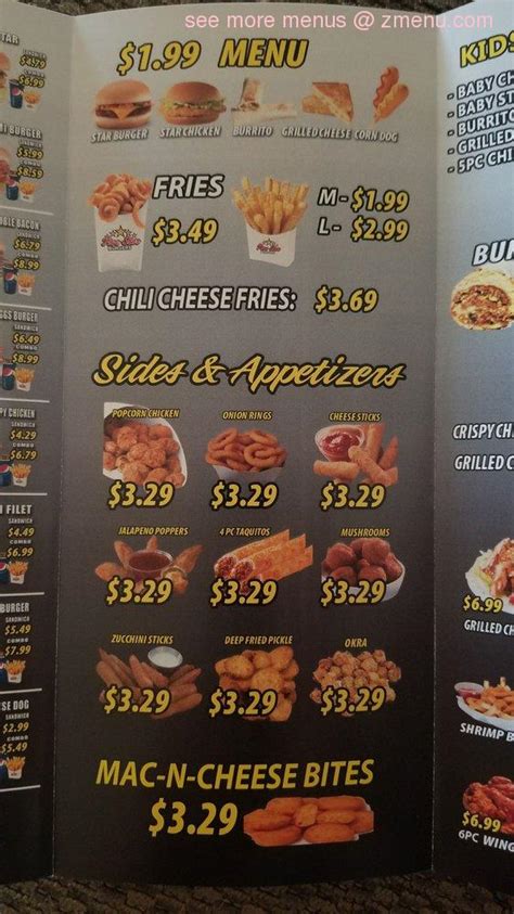 Menu at Five Star Burger Merced fast food, Merced