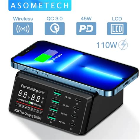 ASOMETECH 110W USB Type C Fast Charging Station 45W PD PPS QC3 0