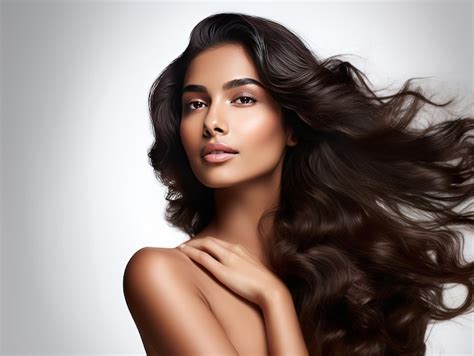 Premium Photo Enchanting Indian Beauty Spotlighting Hair Health