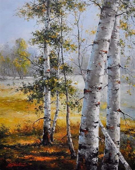 In The Forest Landscape Painting By Emil Ciubotaru