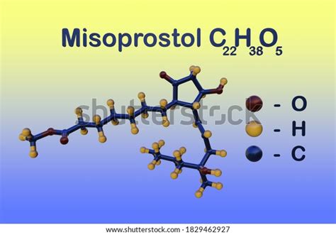 Structural Chemical Formula Molecular Model Misoprostol Stock