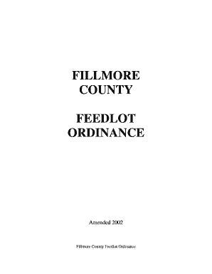 Fillable Online Fillmore County Feedlot Ordinance Fax Email Print