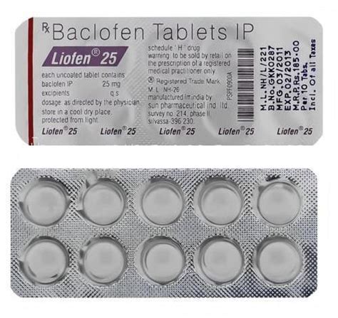 Baclofen Mg Tablets For Body Pain Reliever Clinical Certification