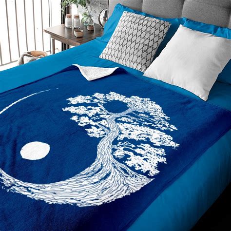 Tao Symbol Baby Blankets Yin Yang Bonsai Tree Japanese Buddhist Zen