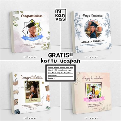 Jual Custom Kado Hadiah Foto Wisuda Ulang Tahun Wall Decor Kanvas 40 X