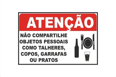 Kit Placas Sinaliza N O Compartilhe Objetos Pessoais Frete Gr Tis