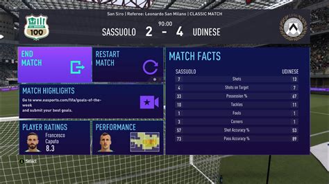 Us Sassuolo Udinese Fifa Calcioserieasimmatch Matchday Youtube