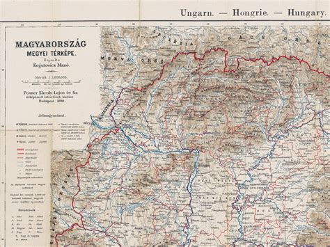 Vintage Map of Hungary Old Hungary Map Hungary Poster Map - Etsy