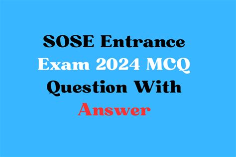 Sose Entrance Exam Online Test Set The Education Planet