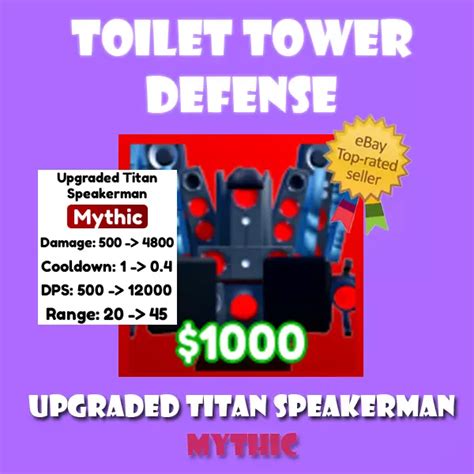 Upgraded Titan Speakerman Toilet Tower Defense Ttd Roblox Fast