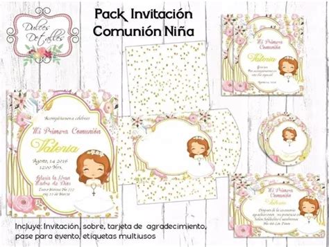 Kit Imprimible Editable Invitaci N Primera Comuni N Nena En Venta En