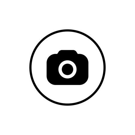 Camera Capture Icon Vector In Line Circle Button 7522948 Vector Art At