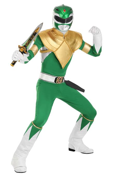 Authentic Adult Power Rangers Green Ranger Costume Walmart