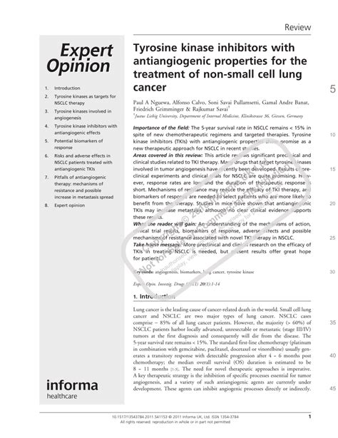 Pdf Tyrosine Kinase Inhibitors With Antiangiogenic Properties For The