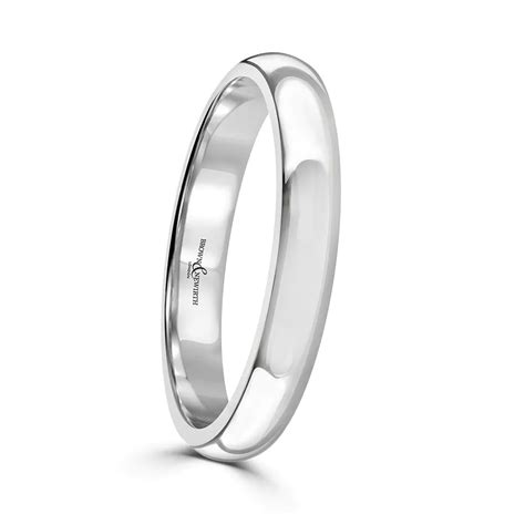 18ct Polished White Gold Wedding Band Laings