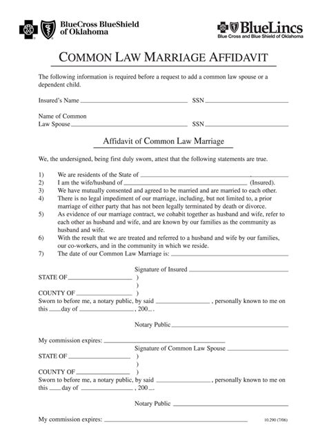 Affidavit Of Common Law Marriage Template Get What You Need