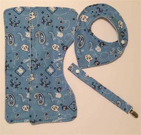 Collegiate Baby Burb Cloths Bib And Pacifier Clip Set Etsy Burb