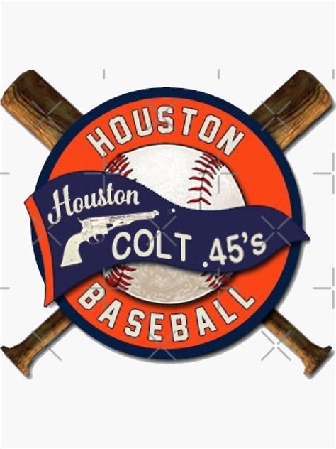 Houston Colt 45s Pennant And Bats Sticker For Sale By Vintageteesnow