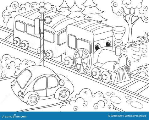 Imagens De Trem Dos Desenhos Animados Para Livro De Colorir 17554560