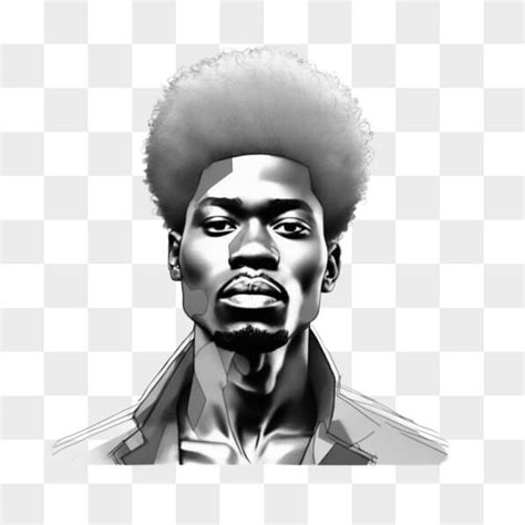 Baixe Retrato Em Preto E Branco De Homem Afro Americano Penteado