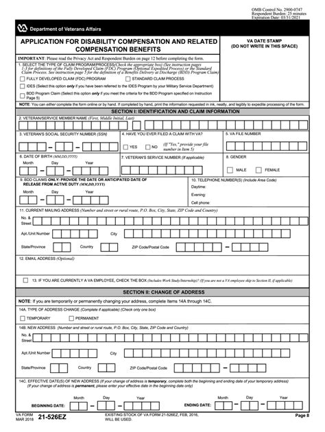 2022 Va Form 21 526ez Fillable Fillable Form 2024